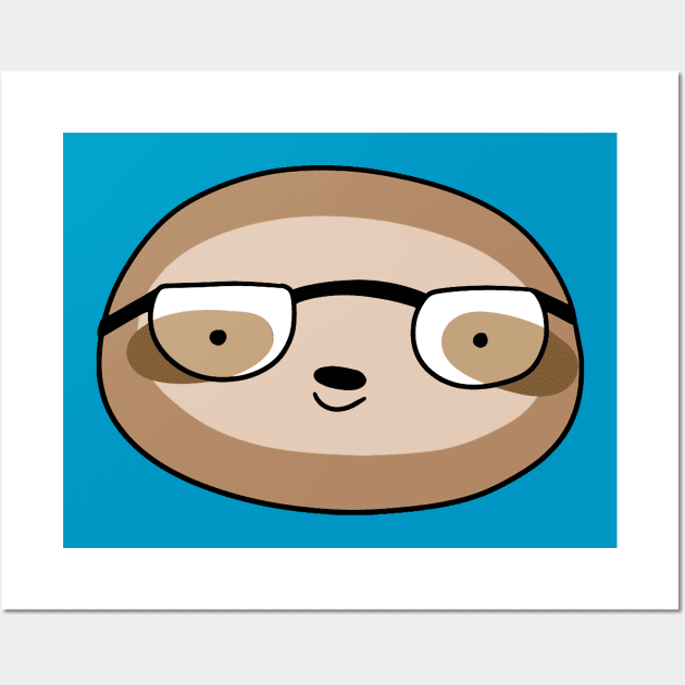 Glasses Sloth Face Wall Art by saradaboru